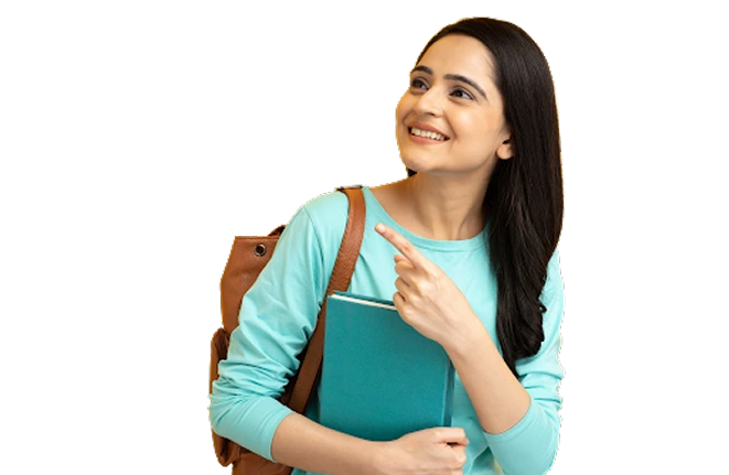 Student pointing up